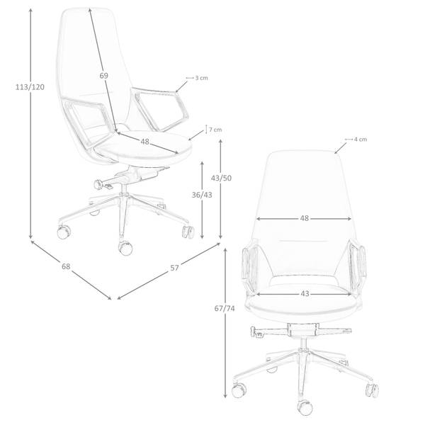 Büro-Drehstuhl 4217 Cremeweiß - Grau