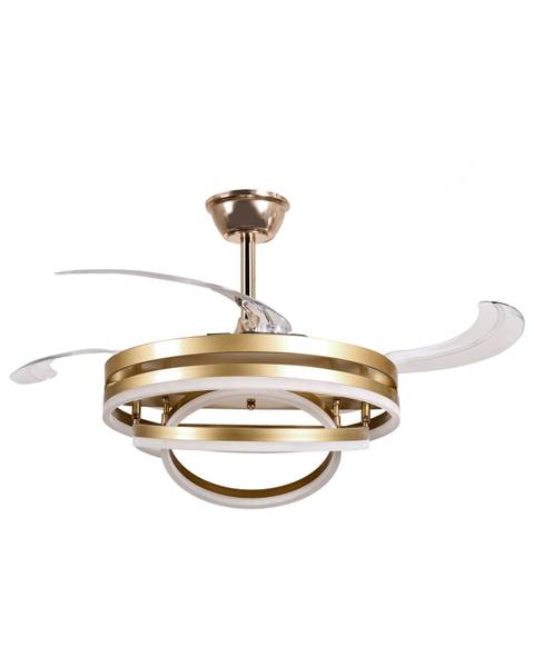 Deckenventilator AUCILLA 2-tlg Gold - Weiß - Metall - 107 x 41 x 107 cm