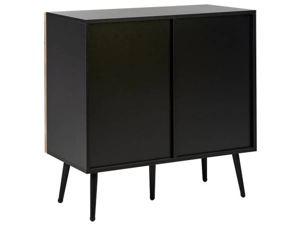 Sideboard DALCROSS Schwarz - Braun - Bambus - 80 x 80 x 43 cm