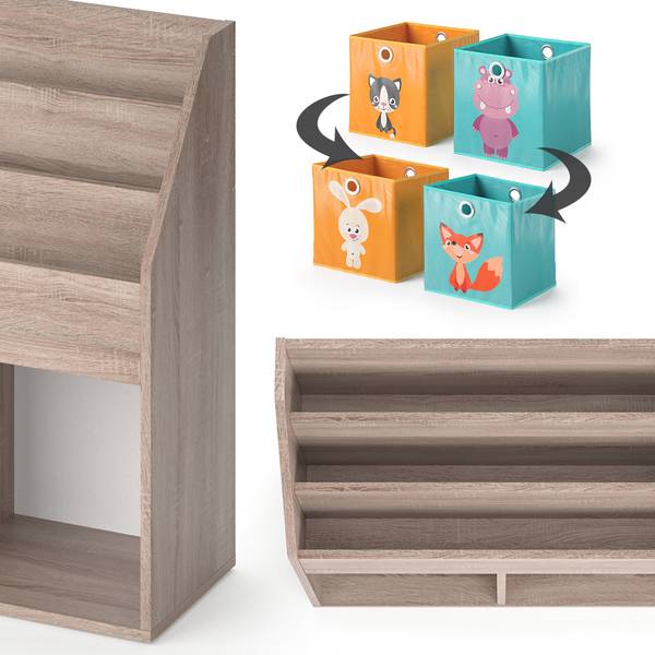 Kinderregal Luigi 37023 Braun - Holzwerkstoff - 72 x 79 x 31 cm