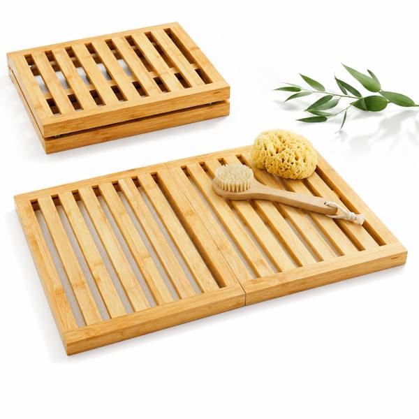 Bambus Badematte Braun - Bambus - 60 x 3 x 39 cm
