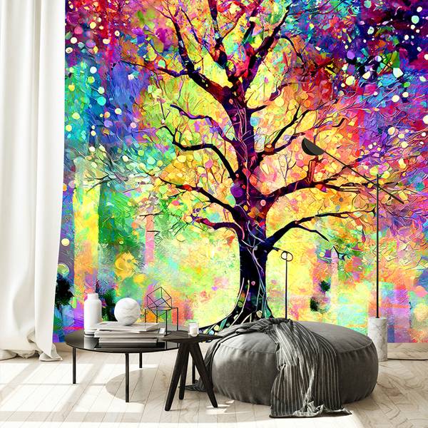 Papier peint, Arbre coloré 250 x 175 cm