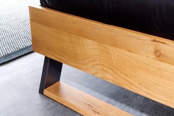 Doppelbett AMAZONAS Braun - Eiche - Wildeiche - Eisen - 205 x 109 x 220 cm