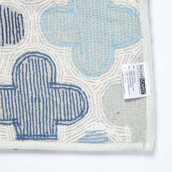 Tapis bain BT1328 Bleu - Coton - 50 x 1 x 80 cm