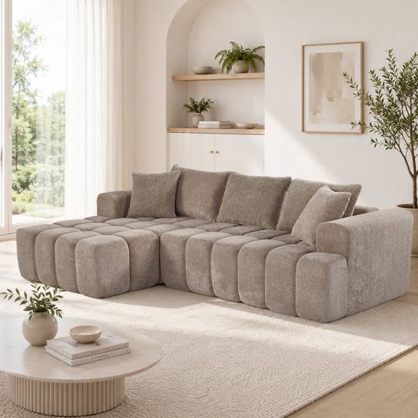Ecksofa ZY-032 Grün - Webstoff - 250 x 59 x 160 cm