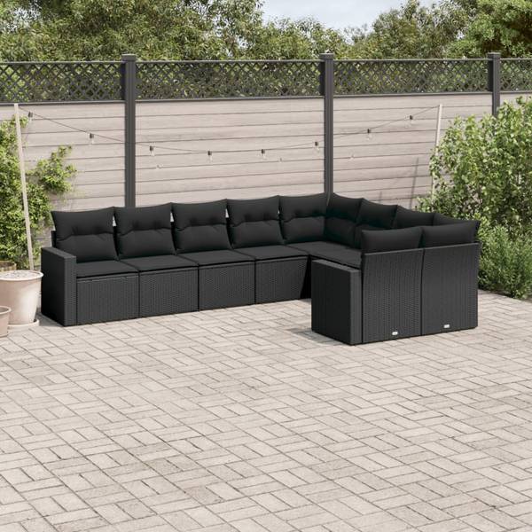 Garten-Lounge-Set 3034340-1 9-teilig Schwarz