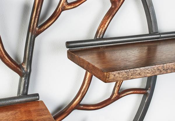 Wandregal EDEN Braun - Massivholz - 18 x 81 x 115 cm
