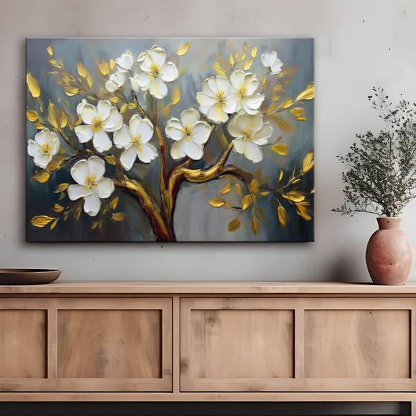 Wandbild blumen pflanzen baum 60 x 40 cm