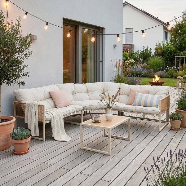 Gartenmöbelset Karg 2-tlg. Beige - Braun