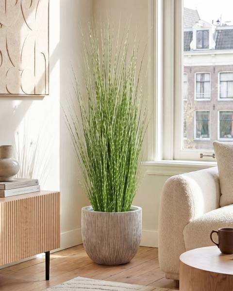 Kunstpflanze ZEBRA GRASS Schwarz - Grün - Kunststoff - 40 x 120 x 40 cm