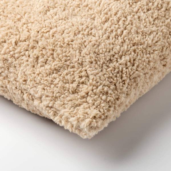 Coussin Cara Beige - Tissu structuré - 45 x 45 x 10 cm