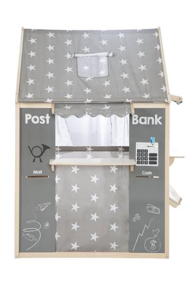 Maison de jeu Étoiles Gris - Bois manufacturé - 83 x 129 x 94 cm