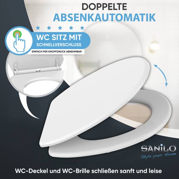 WC-Sitz Weiß Tiefe: 48 cm