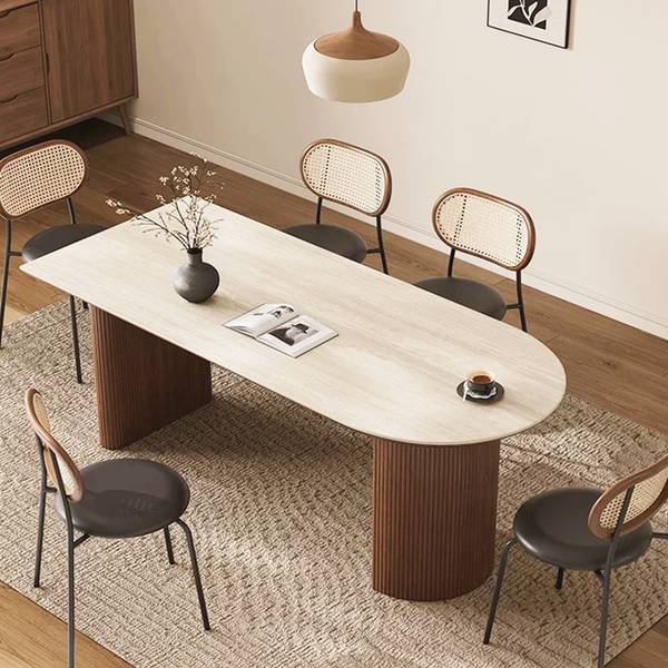 Esstisch BUDS200 Braun - Stein - 75 x 80 x 200 cm