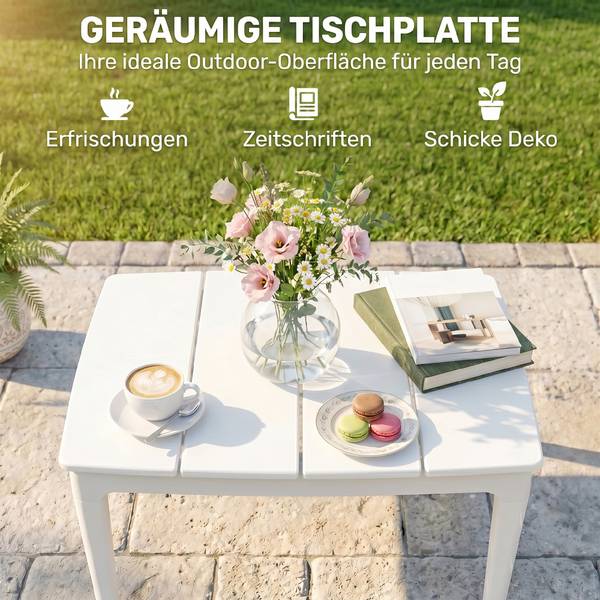 Balkontisch 84G-912V00CW Weiß - Kunststoff - 53 x 39 x 70 cm