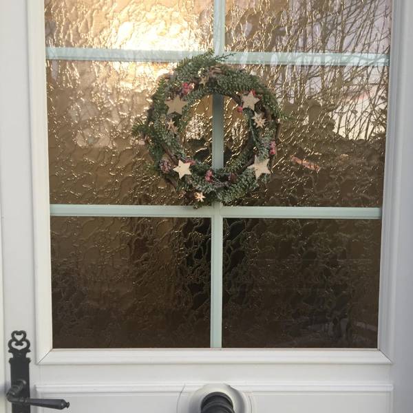 Couronne avec branches et étoiles 30cm Matière plastique - 5 x 32 x 32 cm