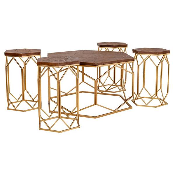 Wohnzimmermöbel 4523318793 5er-Set Gold - Metall - 169 x 55 x 169 cm