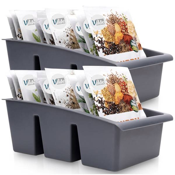 Gewürzbeutel Organizer 2er Set SET677 Grau - Kunststoff - 15 x 9 x 25 cm