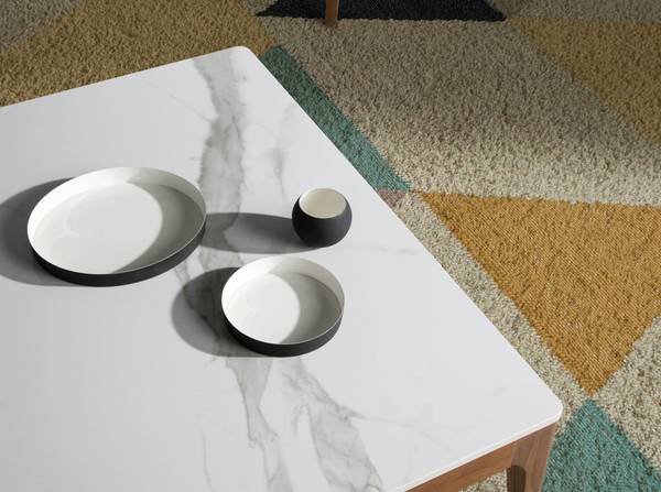 Couchtisch 2042 Braun - Weiß - Walnuss - Marmor - 100 x 30 x 100 cm