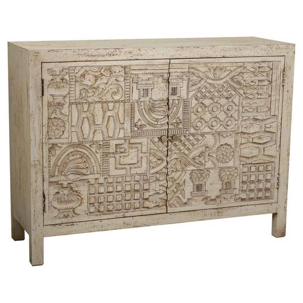 Sideboard Hoshi Beige - Massivholz - 120 x 90 x 40 cm