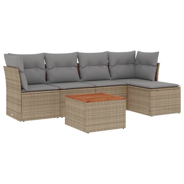 Garten Sofagarnitur 3034596 (6-teilig) Beige - Grau - Hellgrau