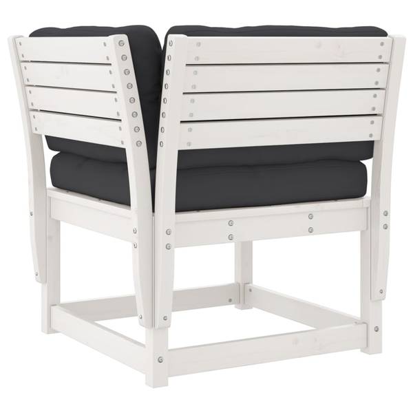 Garten-Lounge-Set 3034113-2 5-teilig Weiß - Massivholz - 63 x 78 x 73 cm