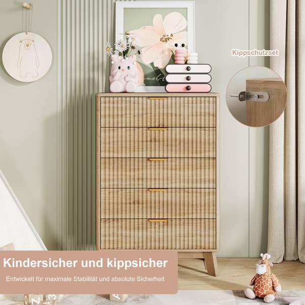 Sideboard SQOP01 Braun - Massivholz - 40 x 108 x 73 cm