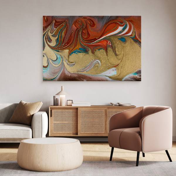 Leinwandbild Abstraktion Farbspiel 120 x 80 x 80 cm