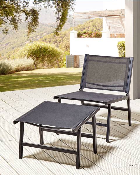 Chaise de jardin MARCEDDI Noir - Nombre de pièces dans le lot : 2
