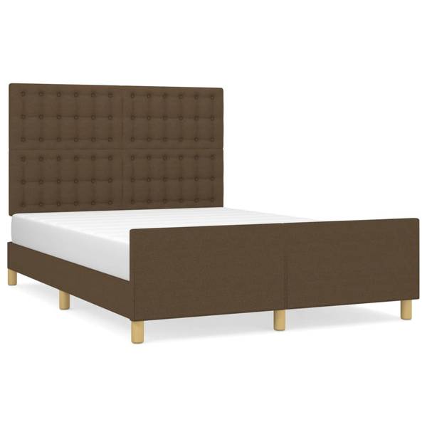 Bettgestell mit Kopfteil X308 Braun - Textil - 146 x 128 x 193 cm