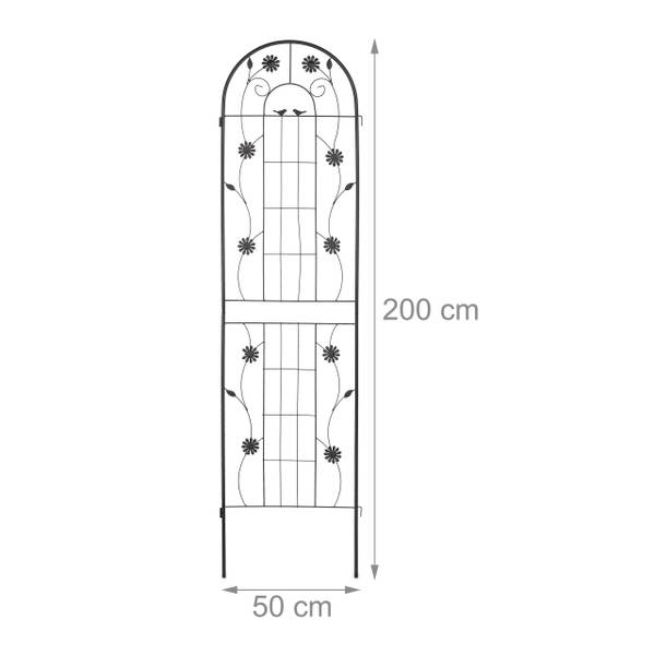 Plantenklimrek 200 x 50 cm set van 2 zwart - ijzer - 50 x 200 x 2 cm