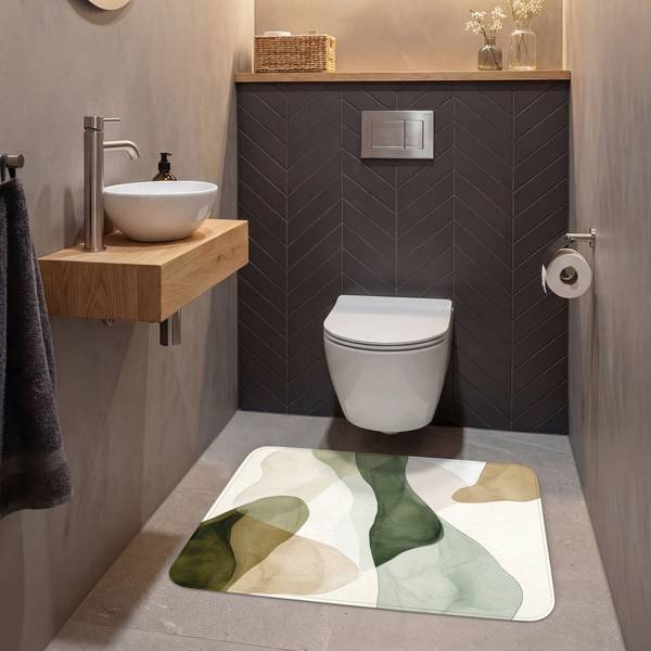 WC-TEPPICH Formen 90 x 60 cm - Durchmesser: 96 cm