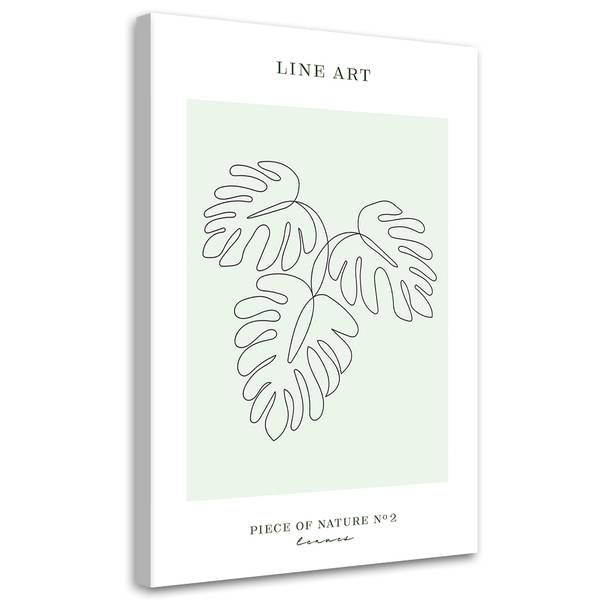 Wandbild blätter – linienkunst 80 x 120 cm