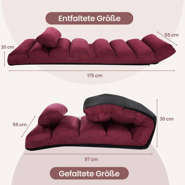 Bodenstuhl TI75103IZDE Rot - Textil - 55 x 20 x 175 cm