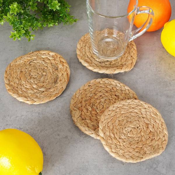 Tassenuntersetzer 4er 139408 Beige - Naturfaser - 10 x 1 x 10 cm