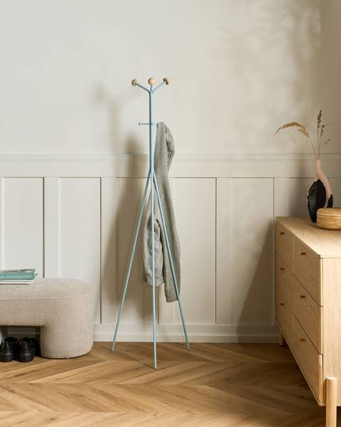 Kledingstandaard ARNOT blauw - metaal - 50 x 176 x 50 cm