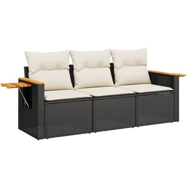 Canapés de jardin 3034909 (lot de 3) Noir - Crème - Blanc