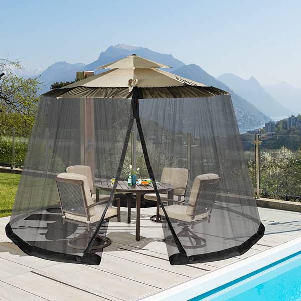 verstellbares Moskitonetz mit 2 Türen Schwarz - Textil - 300 x 230 x 300 cm