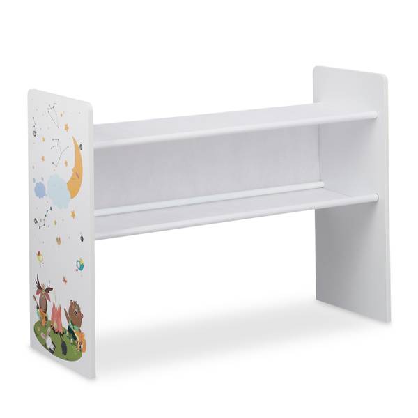 Kinderregal mit Motiv und 9 Boxen Blau - Grau - Weiß - Eisen - 83 x 66 x 30 cm