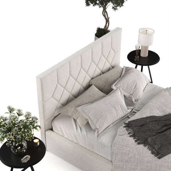 Polsterbett Brisa mit Stauraum  Inari Hellbeige - Liegefläche Breite: 180 cm