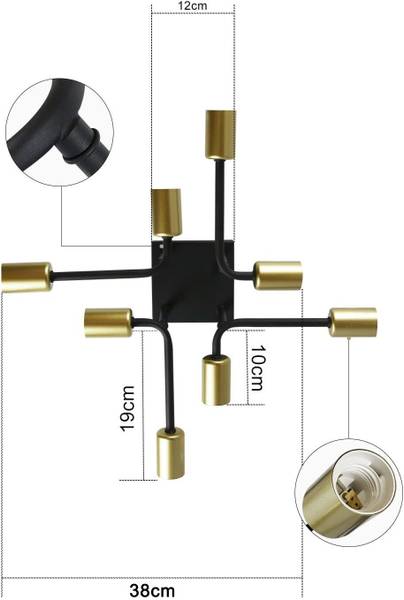 Deckenleuchte Zixnix E27 Schwarz - Eisen - 48 x 16 x 49 cm