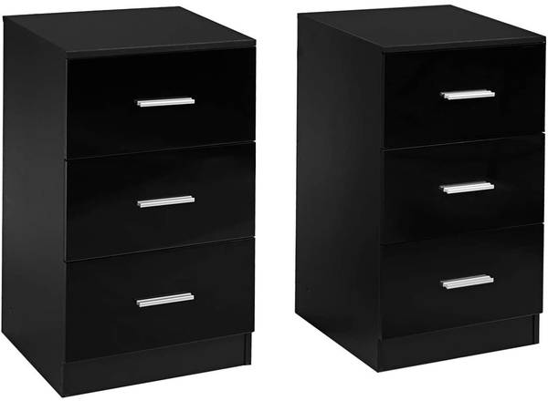 2er-Set Aktenschrank Schwarz - Holzwerkstoff - 34 x 67 x 37 cm