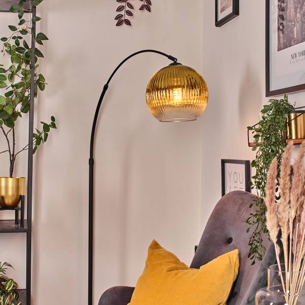 Stehlampe Cesaro Gold - Aluminium - Klarglas - Marmor - 105 x 185 x 72 cm