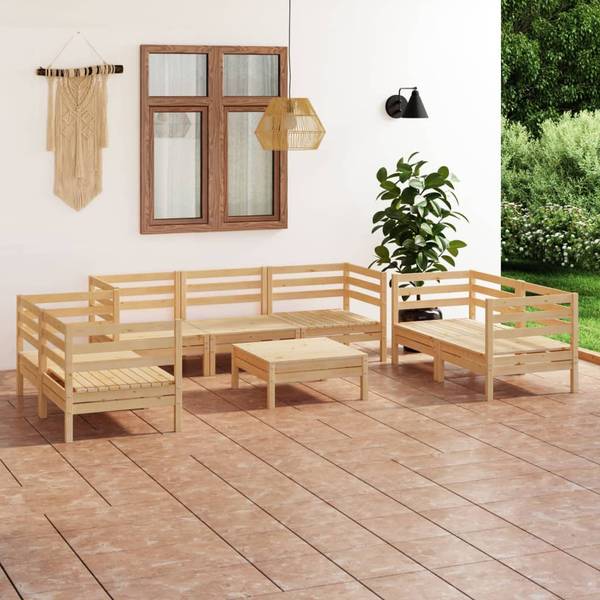 Salon de jardin 3010494 (lot de 8) Marron - Pin - 64 x 29 x 64 cm