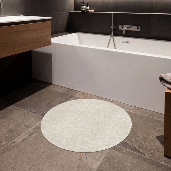 BADEMATTE Leinen Beige - Microfaser - 70 x 70 x 1 cm