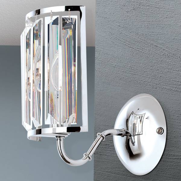 Wandleuchte GSTAAD Silber - Metall - 14 x 22 x 18 cm