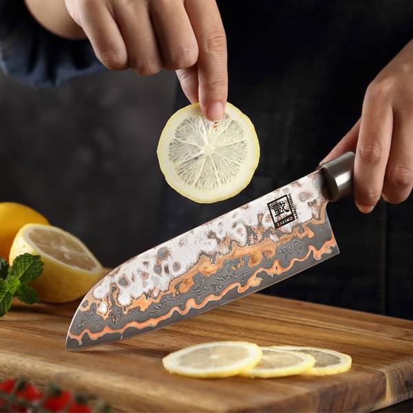 Santoku Messer MysticMagma Braun - Massivholz - 1 x 1 x 31 cm