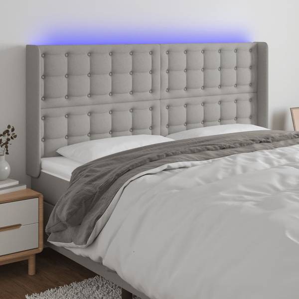 LED Kopfteil XT2582 Hellgrau - 163 x 118 cm
