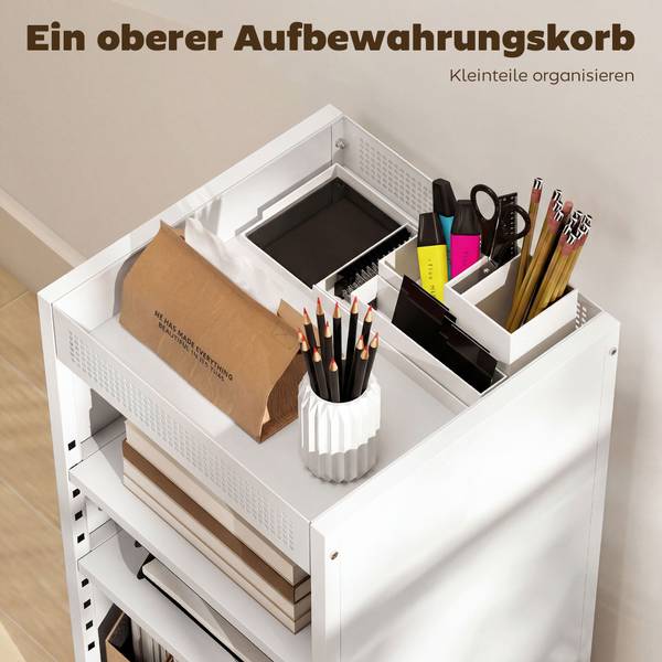 Bücherregal 83B-585V00WT Weiß - Stahl - Polypropylen - 34 x 70 x 35 cm