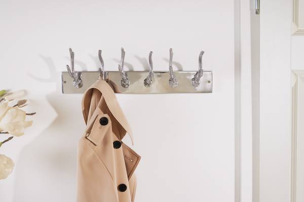 Wandgarderobe DEER Silber - Aluminium - 50 x 15 x 8 cm